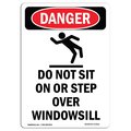 Signmission OSHA Danger Sign, Do Not Sit On Or Step, 10in X 7in Aluminum, 7" W, 10" L, Portrait OS-DS-A-710-V-2511